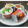 Wholesale Creative Simulation Cup Noodle Plastic Keychain Handwork Instant Noodle Keychain